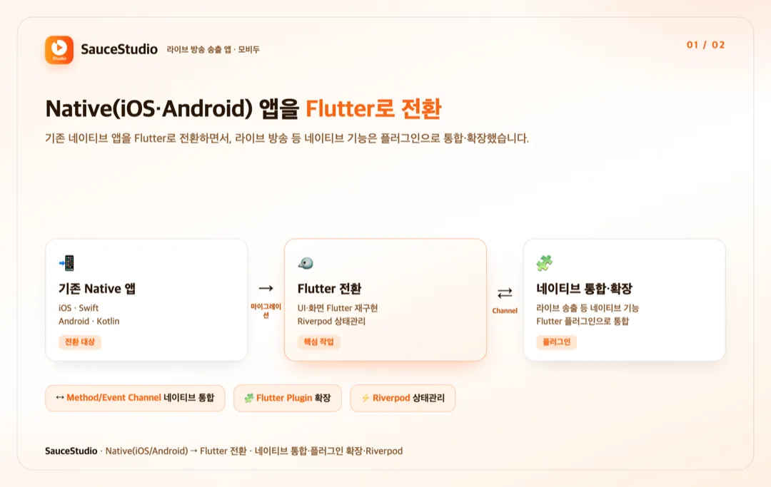 SauceStudio — Native→Flutter 전환 상세 이미지 1